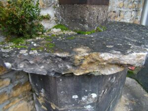 vue de la tranche cassée et réparée