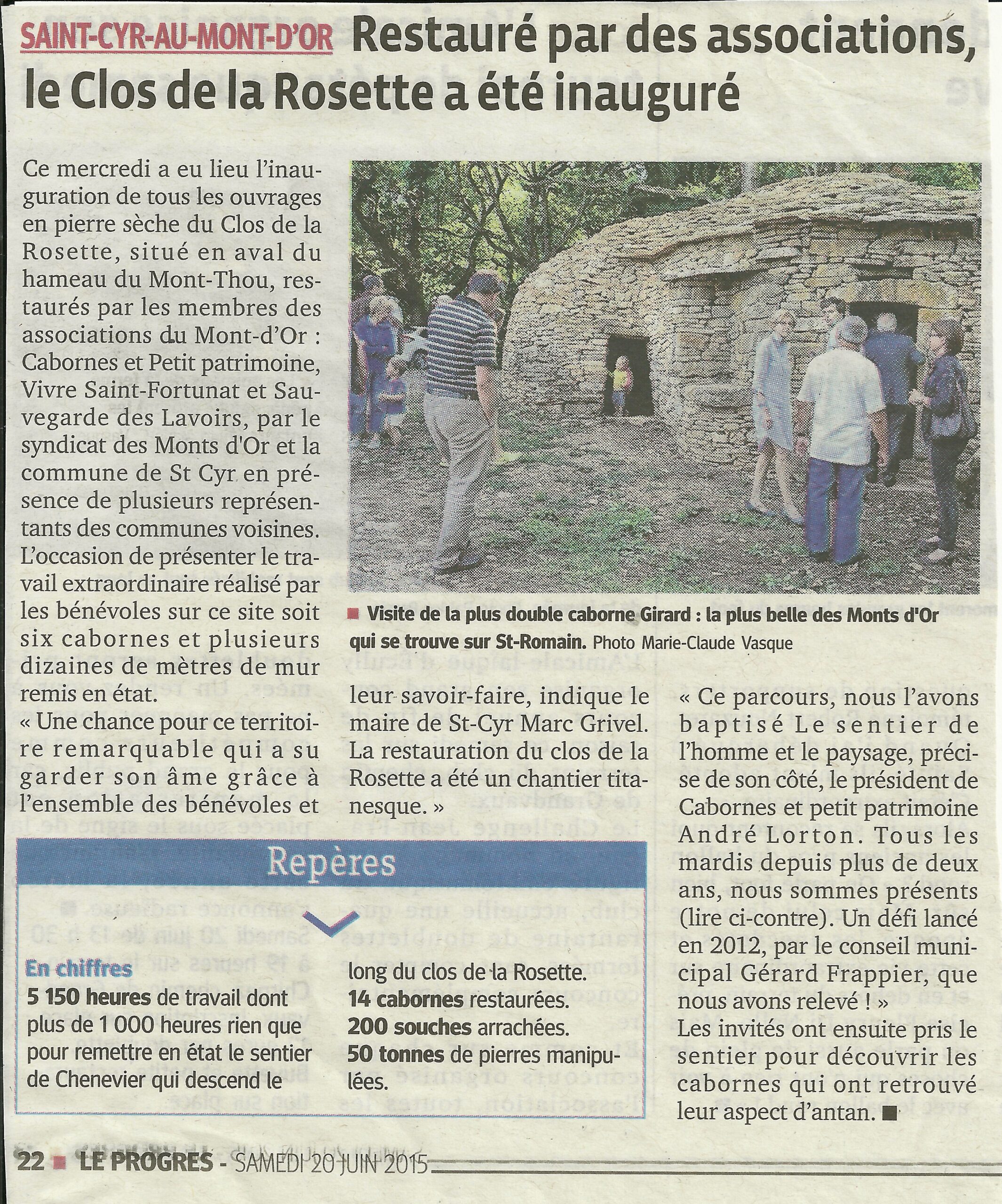 Inauguration du clos de la Rosette