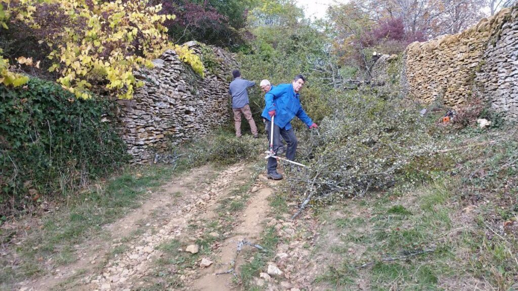 Le débroussaillage du chemin du Bois de Pins en octobre 2016