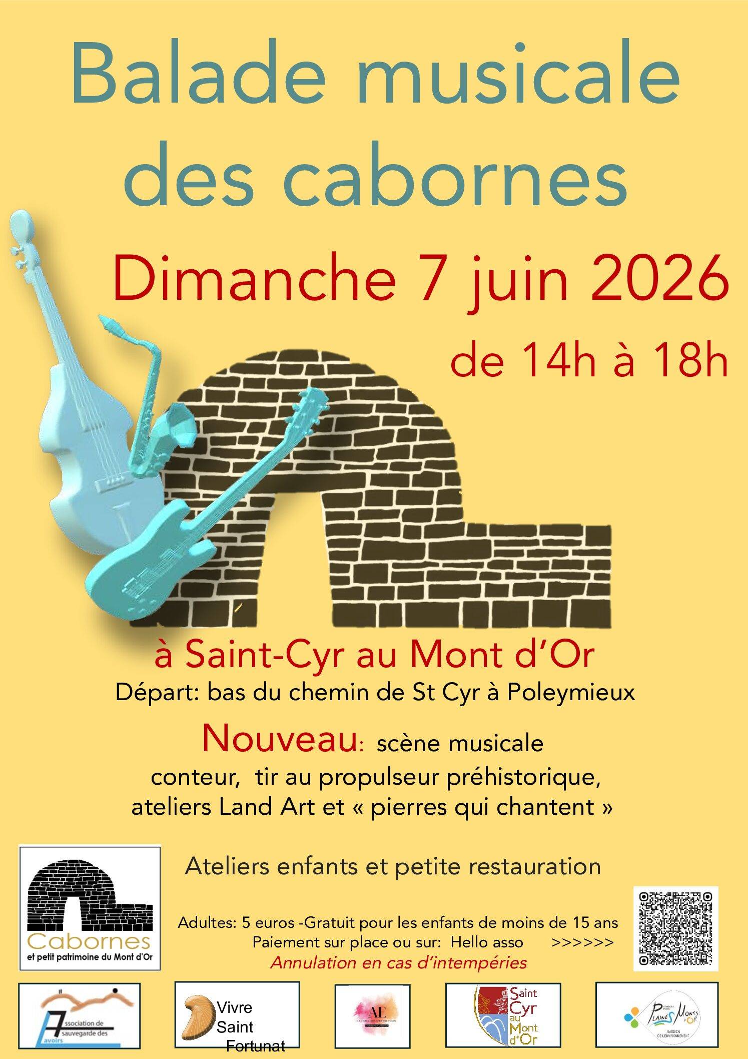 Balade musicale des cabornes.  Dimanche 7 Juin de 14h00 à 18h00